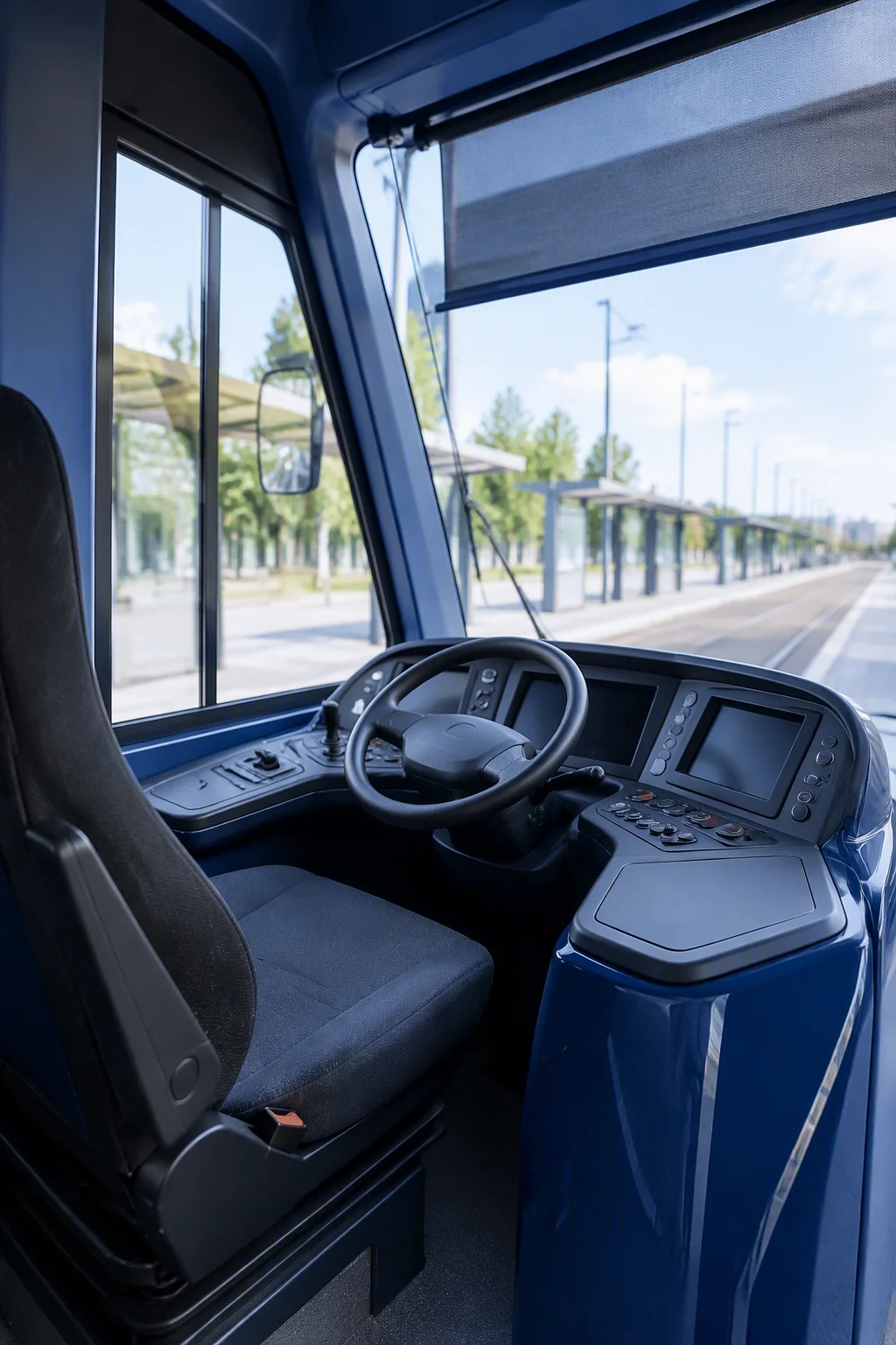 In-vehicle electronics cabinet inside a bus cabin