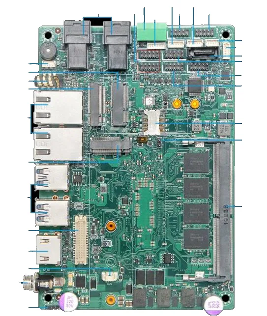 MSK-TL5003AW industrial motherboard, detail view